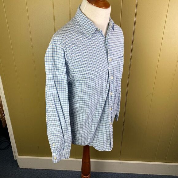 American Eagle men M classic fit checker pattern button down dress shirt - Picture 3 of 9